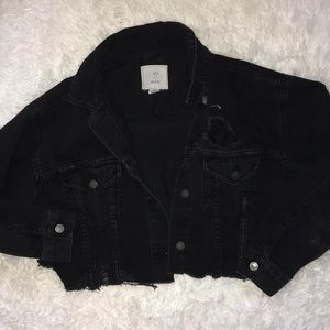 Black Cropped Denim Jacket